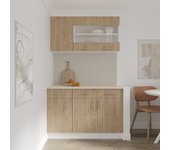 Set cocina haaus karo v3, madera natural/blanco, encimera thermo 28 mm, l 120 cm