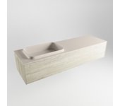 Mondiaz erin 150cm mueble de baño color light brown grey con 1 cajón. con lavabo ridge izquierda 1 orificio color linen