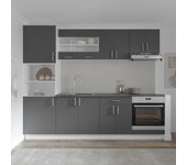 Set cocina haaus karo v20, antracita/blanco, encimera thermo 28 mm, l 260 cm
