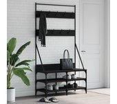 Vidaxl perchero con zapatero negro 100x40x184 cm