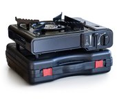 Réchaud a gaz portable 2200w - gaz butane, allumage piezo, mallette incluse - idéal camping, bricolage & chantier intec