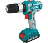 Total tools - taladro percutor a batería p20s de 20v | portabrocas automático hasta 10 mm | 2 velocidades y luz led | incluye 2 baterías 2 ah, cargado