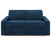 Sofá cama de 3 plazas de apertura rápida de pana azul - 140 cm de ancho - colchón de 18 cm - calito