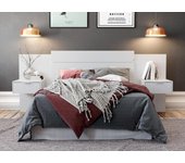 Cabecero extensible con mesas de noche - 140/160 cm - blanco - parati