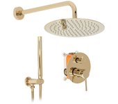 Juego de ducha oculto rea lungo + box gold 36x16x36,5cm