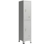 Armario de oficina mueble de almacenamiento para oficina taller dormitorio acero metálico con 2 puertas d 03_0006346