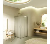 Mampara de ducha moments of glass diana 70x95x190 cm con puertas correderas, perfiles cromados y cristal satinado