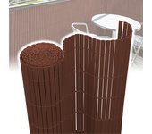 Mampara de caña de pvc para jardín, balcón, terraza, cortavientos para balcón, persianas marrones para balcón 120 x 700 cm