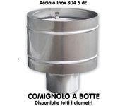 Chimenea cilíndrica acero inoxidable -220 mm - ataque masculino