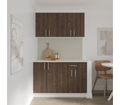 Set cocina haaus karo v2, roble bronce/blanco, encimera thermo 28 mm, l 120 cm