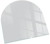 Placa de cristal para chimenea, zócalo protector de chimenea, diseño moderno | 100x100 | semicírculo | color gris