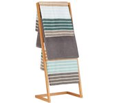 Relaxdays toallero escalera con 4 barras, bambú, beige, 100 x 40 x 30 cm