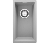 Primagran fregadero bajo encimera gris 26x47cm, fregadero cocina 1 seno + sifón, fregadero granito al mueble 30cm - london