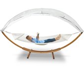 Hamaca con soporte - diseño - blanco - 210x150 cm exterior estructura de madera maciza carga 200kg - coto