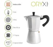 Cafetera inducción aluminio 9 tazas (450 ml.)