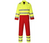 Mono de protección multiriesgo alta visibilidad bizflame services, rojo/ flúor portwest fr90