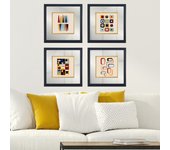 Cuadro decorativo enmarcado cam2162065068 multicolor 32x32 cm (4 piezas)