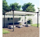 Vidaxl cenador de jardín con techo retráctil color crema 4x3 m