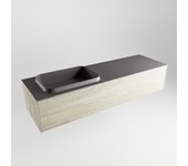 Mondiaz erin 150cm mueble de baño light brown grey con 1 cajón. con lavabo ridge izquierda 1 orificio dark grey