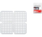 Alfombrillas antideslizantes para fregadero cuadradas blancas, 31 x 35 cm, pvc
