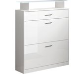 Recibidor | zapatero | mueble de entrada | mesa de entrada | consola | con luces led | modelo paola | blanco brillo