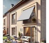 Sienne - toldo para balcón (gris claro - gris antracito - 5.00m x 0.50m)