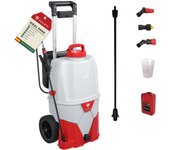 Pulverizador eléctrico con ruedas pulmic pegasus 35l. 3 velocidades de pulverización hasta 4 bar, 7 horas de autonomía y manguera de 6m.