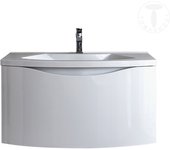 Mueble bajo 1 cajón con fregadero blanco brillante