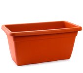 Jardinera de plástico sin plato, macetero con agujeros de drenaj, modelo plft, tiesto rectangular, plantas, flores, balcón, hogar, fabricada en españa