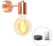 Lámpara de pared inteligente art deco cobre con bombilla wifi g95 - facil