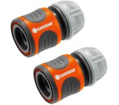2 conectores rápidos y aquastop para mangueras de jardín - 19 mm 3/4
