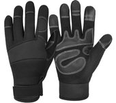 Guantes de trabajo unisex para mecánica, jardinería, soldadura, seguridad, protección y deportes (negros, talla l)