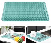 Tapete antigoteo de silicona,azul claro,40x30cm,protector de fregadero de cocina de pvc,tapete para fregadero, para la parte inferior del fregadero