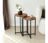 Mesa de café gwenllian, mesa de centro baja, revistero para sofá, estante de la sala de estar, 70x35h55 cm, roble