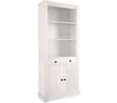 Mille|librería con 2 puertas 1 cajón lacado blanco