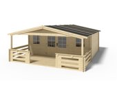 Caseta de jardín de madera-5x4 m - 30 m2 con terraza - dom526+dom600+dom601+pod04 - altanka