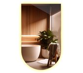 Espejo semiovalado irregular 60x100 cm led para maquillaje de baño - luz cálida