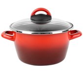 Magefesa olla sr ø30 cm con tapa de vidrio en rojo apta inducción