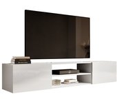 Mueble tv charlotte 164, blanco brillante, blanco, número de puertas: 2.00, 200x37x40cm