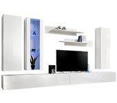 Mueble para tv fly e4 de diseño, color blanco brillante. mueble colgante moderno y de moda para tu sala.