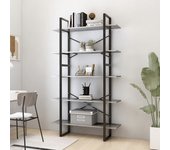 Estantería 5 pisos madera ingeniería gris hormigón 100x30x175cm v9589 unico / gris