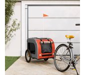 Remolque de bicicleta para mascotas vidaxl naranja y gris