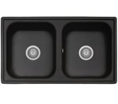 Fregadero 86x50 2 tinas negro