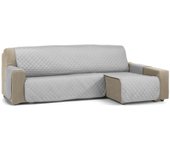Funda cubre protector sofá chaise longue nina gris 200cm s&t sofa covers
