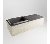 Mondiaz erin 120cm mueble de baño light brown grey con 1 cajón. con lavabo ridge izquierda 1 orificio dark grey