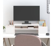Soporte para monitor blanco 70x27,5x15 cm madera maciza de pino vidaxl