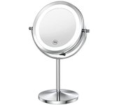 Upplyst sminkspegel med ljus och förstoringsglas, 1x/10x förstoring doble led-spegel 360° roterbar rund spegel