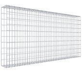 Gabión para montar con dimensiones 200 cm x 100 cm x 20 cm (l x a x p), malla 5 x 10 cm, anillo en c,. atenc.: falta una reja - diámetro del cabl...