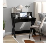 Mesa ordenador cajón elevador pantalla reposapiés patas x hogar oficina 90x60x94 cm negro