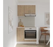 Set cocina haaus karo v1, madera natural/blanco, encimera thermo 28 mm, l 100 cm